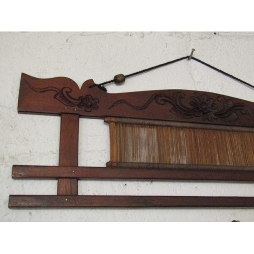 1366 - Unusual Tribal or Ethnic Hardwood Loom Approximately 2ft Wide