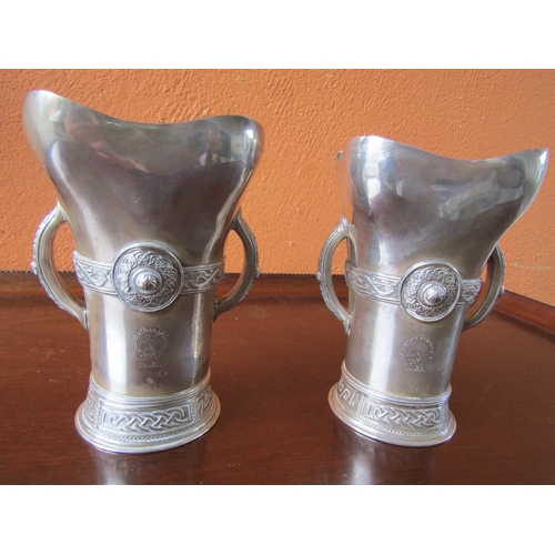 1394 - Pair of Irish Silver Celtic Revival Vessels Hallmarked Dublin 1909 Weir and Sons Dublin Dated 1910 T... 