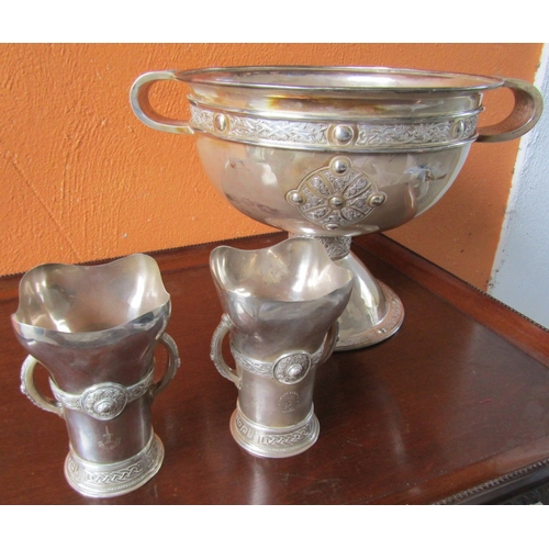 1394 - Pair of Irish Silver Celtic Revival Vessels Hallmarked Dublin 1909 Weir and Sons Dublin Dated 1910 T... 