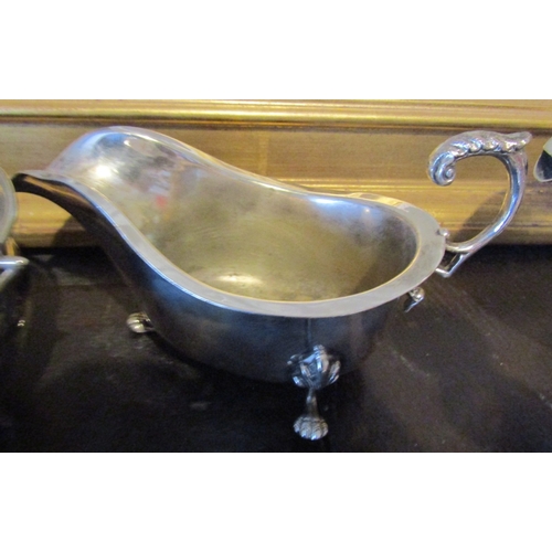 1403 - Collection of Various Silver Plate Including Gravy Boat Lemonade Jug Candle Sticks, etc. Quantity as... 