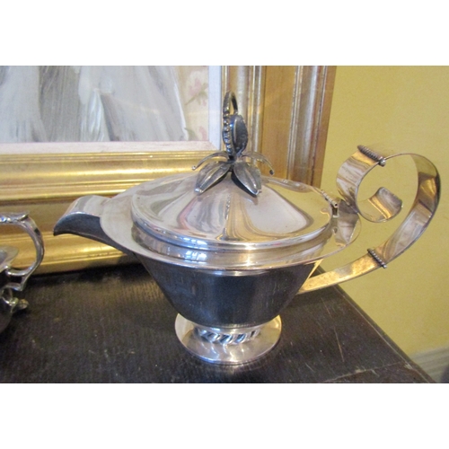 1403 - Collection of Various Silver Plate Including Gravy Boat Lemonade Jug Candle Sticks, etc. Quantity as... 