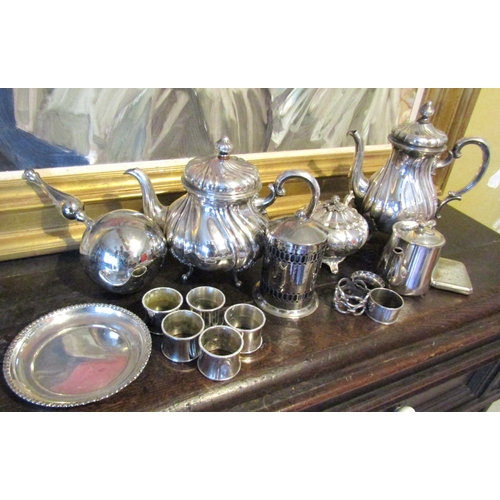 1404 - Quantity of Various Old Silver Plate Including Teapot, Coffee Pot, etc.