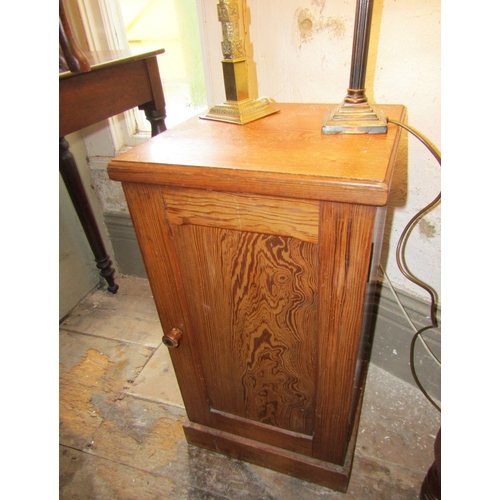 1423 - Pitch Pine Single Door Locker Approximately 12 Inches Wide x 29 Inches High