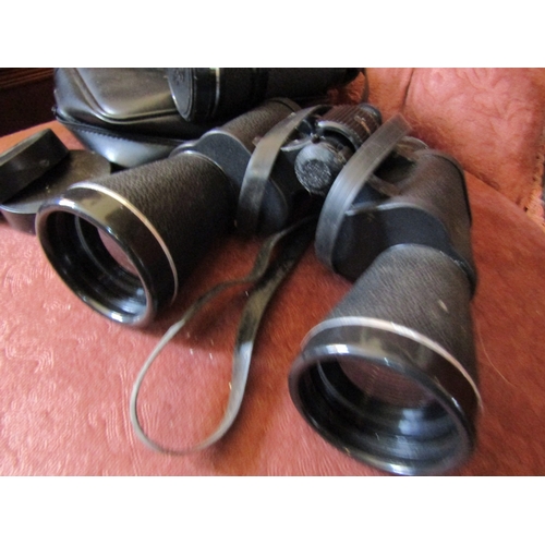 1435 - Two Pairs of Binoculars with Carry Cases