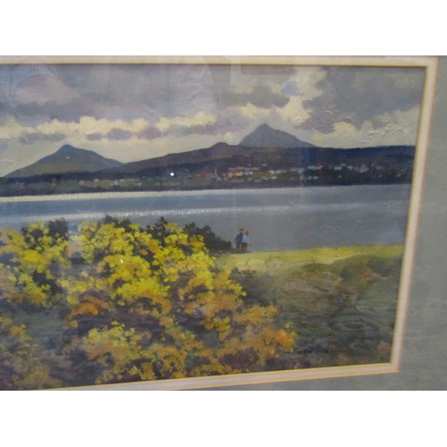 1460 - John Skelton Connemara Scene Estuary with Mountains Beyond Oil on Board Approximately 12 Inches High... 