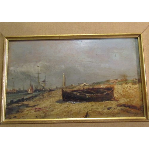 1468 - Edwin Hayes Entrance to Harbour Oil on Board Dated 1889 Signed Lower Right Approximately 10 Inches W... 