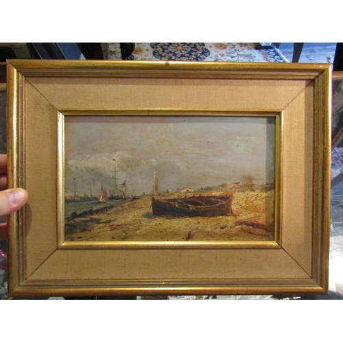 1468 - Edwin Hayes Entrance to Harbour Oil on Board Dated 1889 Signed Lower Right Approximately 10 Inches W... 