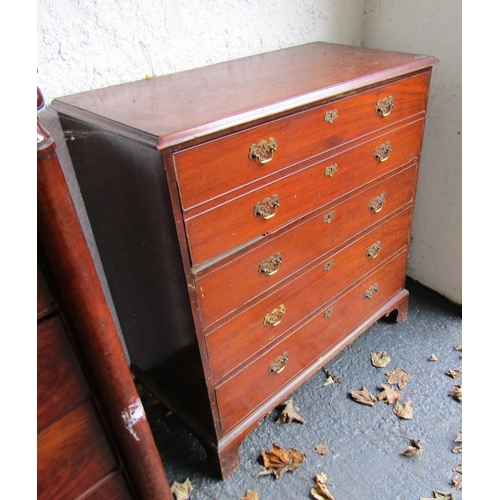 1475 - George III Mahogany Chest of Drawers Secretaire Top Drawer Bracket Supports Approximately 48 Inches ... 