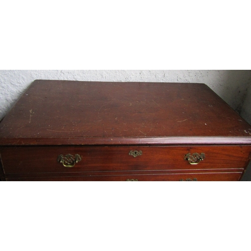 1475 - George III Mahogany Chest of Drawers Secretaire Top Drawer Bracket Supports Approximately 48 Inches ... 