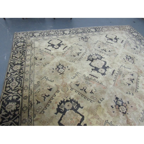 1488 - Large Persian Pure Wool Rug Ochre and Dark Navy Ground Approximately 14ft Long x 10ft  Wide