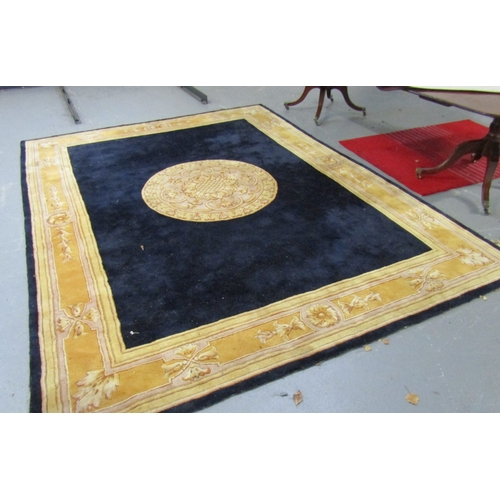 1490 - Pure Wool Rug Central Medallion Motif Decoration Approximately 14ft Long x 10ft Wide