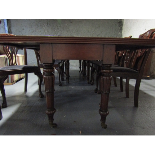 1492 - Irish William IV Mahogany Dining Room Table Extending to Approximately 12ft Turned and Carved Suppor... 