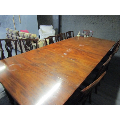 1492 - Irish William IV Mahogany Dining Room Table Extending to Approximately 12ft Turned and Carved Suppor... 