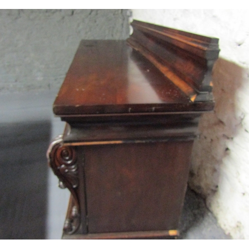 1495 - Irish William IV Figured Mahogany Twin Pedestal Sideboard Approximately 8ft Long