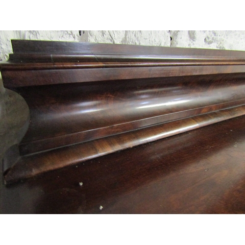 1495 - Irish William IV Figured Mahogany Twin Pedestal Sideboard Approximately 8ft Long