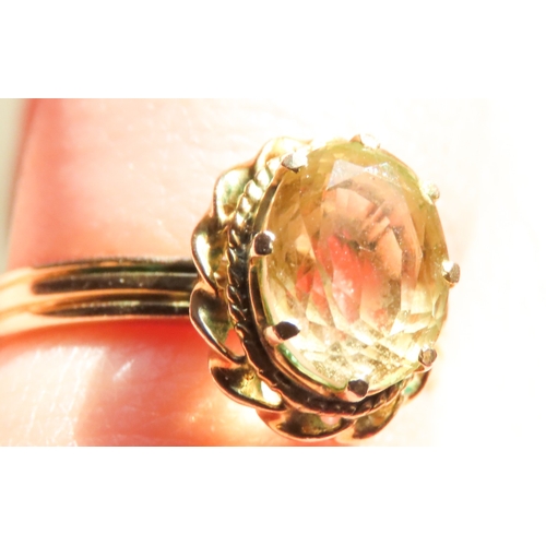 15 - Finely Detailed Citrine Set Single Stone Ring Mounted in 18 Carat Yellow Gold Ring Size N