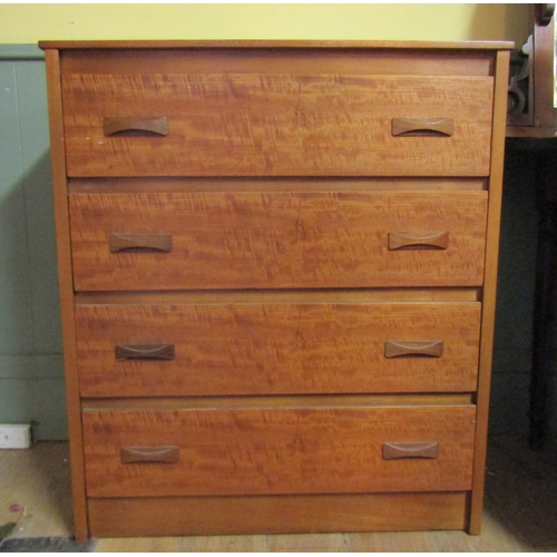 1504 - Vintage Hardwood Chest of Four Drawers Restrained Form Approximately 30 Inches Wide x 36 Inches High