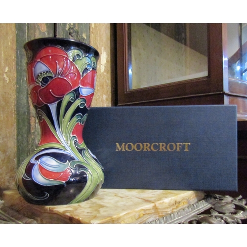 1575 - Moorcroft Shaped Form Vase Signed to Base Floral Motifs Approximately 9 Inches High Original Present... 