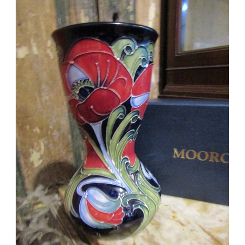 1575 - Moorcroft Shaped Form Vase Signed to Base Floral Motifs Approximately 9 Inches High Original Present... 