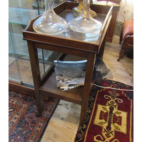 1600 - Mahogany Butlers Tray Hostess Trolley with Under Tier Wheel Supports Approximately 22 Inches Wide x ... 