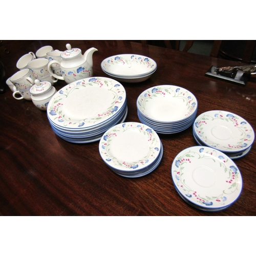 1613 - Royal Doulton Windermere Pattern Part Dinner Service Quantity as Photographed Including Teapot and V... 