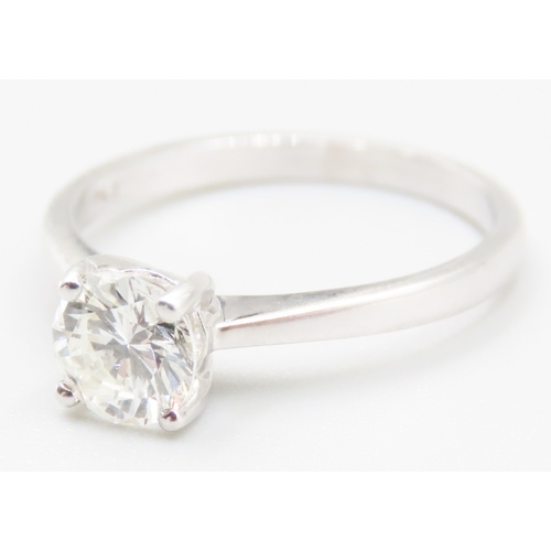 162 - Diamond Solitaire Ring Mounted in Platinum Total Diamond Carat Weight 0.90ct H Colour VS I Clarity M