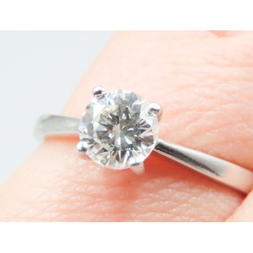 162 - Diamond Solitaire Ring Mounted in Platinum Total Diamond Carat Weight 0.90ct H Colour VS I Clarity M