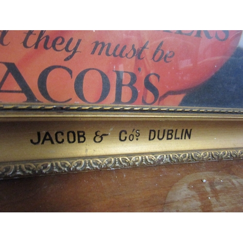 1626 - Jacobs Advertising Lithograph Contained Within Jacobs and Co Dublin Gilded Frame Approximately 22 In... 