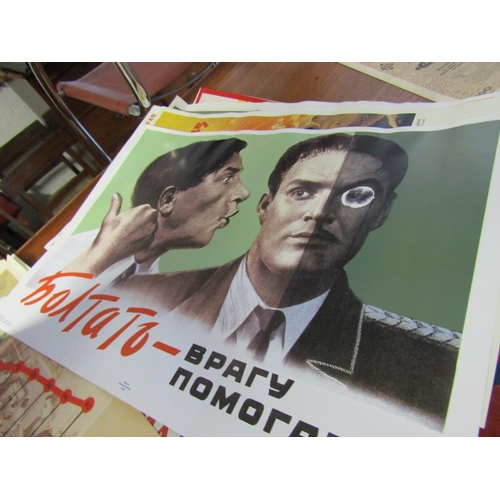 1642 - Large Quantity of Various Vintage Era Communist Posters, etc. and Others Including Original Propagan... 