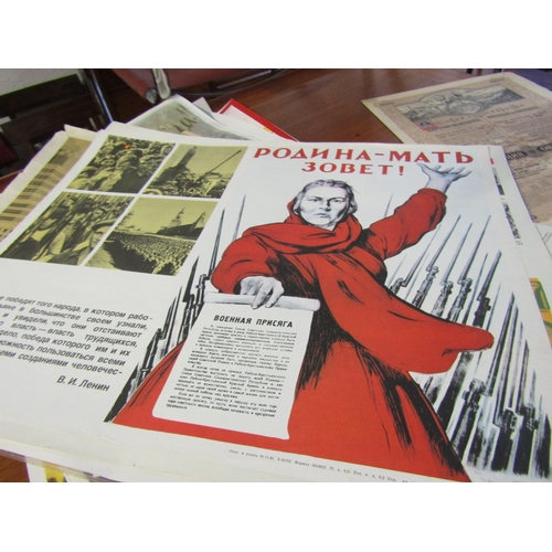 1642 - Large Quantity of Various Vintage Era Communist Posters, etc. and Others Including Original Propagan... 