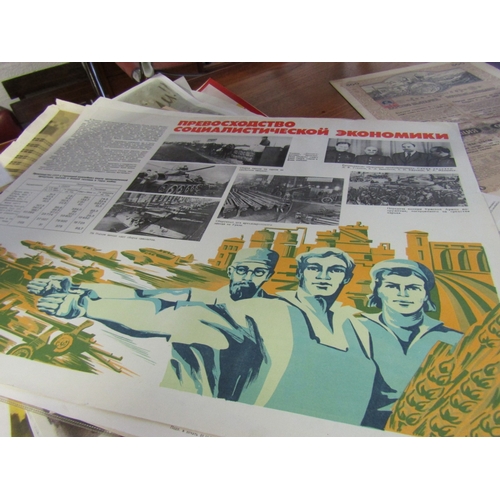 1642 - Large Quantity of Various Vintage Era Communist Posters, etc. and Others Including Original Propagan... 