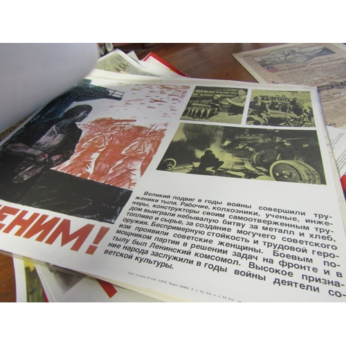 1642 - Large Quantity of Various Vintage Era Communist Posters, etc. and Others Including Original Propagan... 