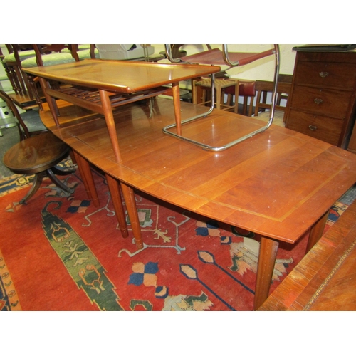 Boardroom Table Elm with Satinwood Inlaid Decoration Turned Supports Approximately 12ft Long