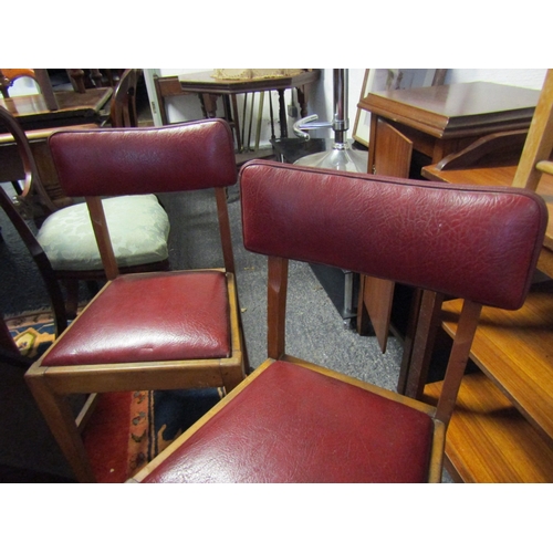 1648 - Pair of Burgundy Leather Vintage Side Chairs