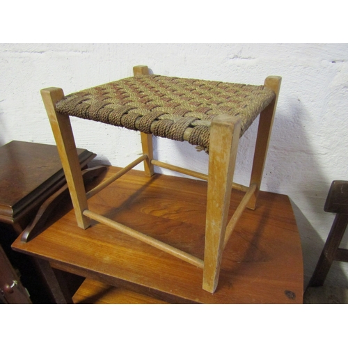 1650 - Sugan Stool Weaved Rope Top 12 Inches Wide Approximately