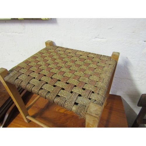 1650 - Sugan Stool Weaved Rope Top 12 Inches Wide Approximately