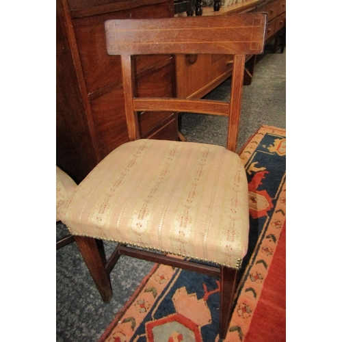 1652 - Pair of Irish Side Chairs Upholstered Seats Above Tapering Supports Good Construction