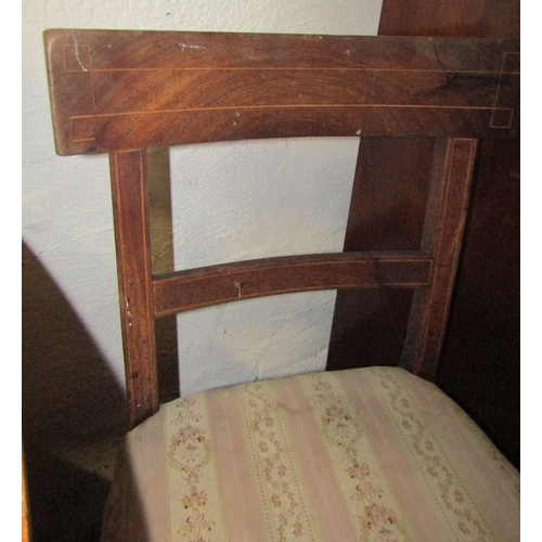 1652 - Pair of Irish Side Chairs Upholstered Seats Above Tapering Supports Good Construction