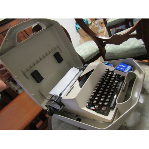 1654 - Vintage Facit 1620 Manual Typewriter with Ink Ribbons and Original Hardwood Carry Case