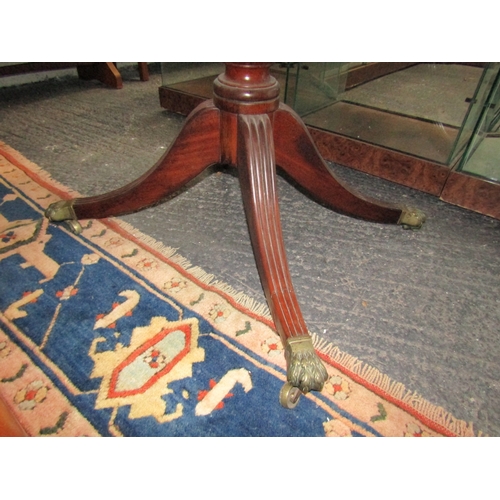 1664 - William IV Figured Mahogany Library Table with Three Drawers to Either Side Above Quatre Foil Base A... 