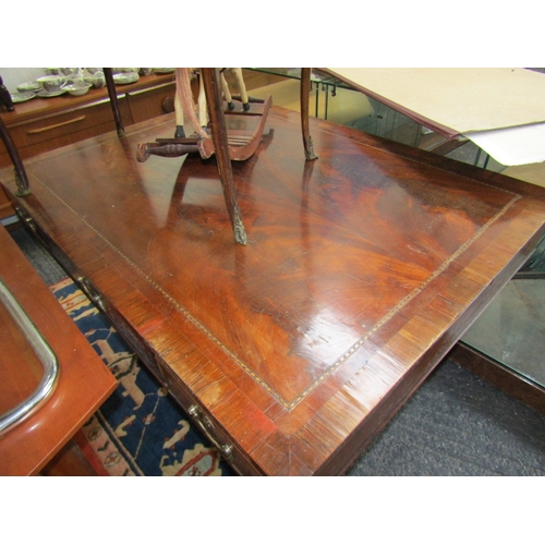 1664 - William IV Figured Mahogany Library Table with Three Drawers to Either Side Above Quatre Foil Base A... 