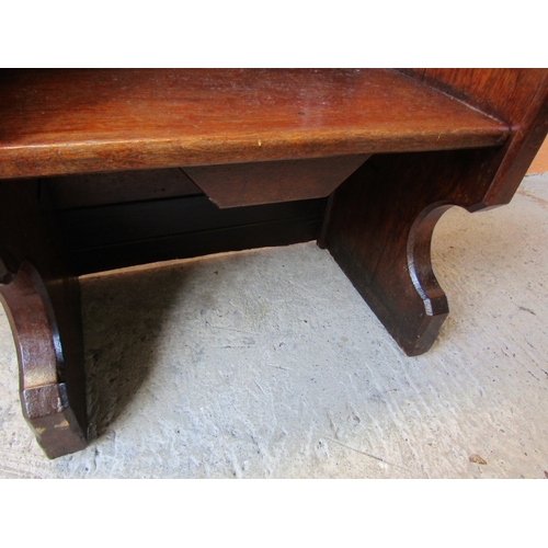 1676 - Gothic Pitch Pine Hall Bench Approximately 5ft 6 Inches High x 26 Inches Wide