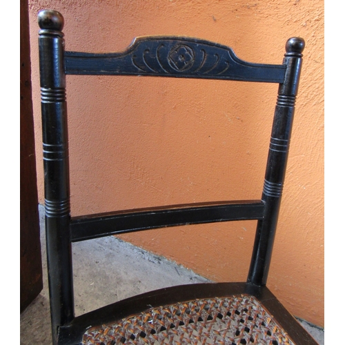 1678 - Edwardian Child's Chair with Rattan Seat Above Turned Supports Good Original Condition Good Construc... 