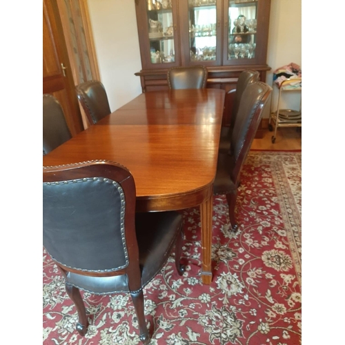 1679 - Edwardian Mahogany Dining Room Table Reeded Supports 8ft Long x 40 Inches Wide