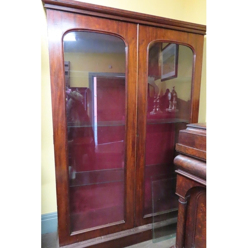 1681 - Two Door Display Cabinet Approximately 6ft Wide x 7ft 4 Inches High Interior Lighting Plate Glass Sh... 