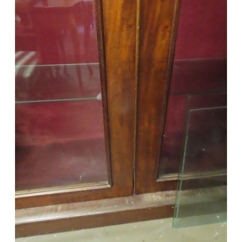 1681 - Two Door Display Cabinet Approximately 6ft Wide x 7ft 4 Inches High Interior Lighting Plate Glass Sh... 