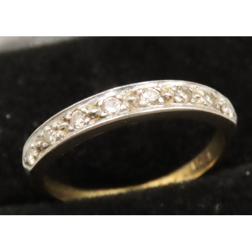 183 - Diamond Set Half Eternity Ring set in Platinum Mounted on 18 Carat Yellow Gold Ring Size N and a Hal... 