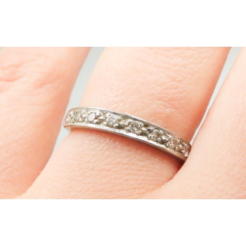 183 - Diamond Set Half Eternity Ring set in Platinum Mounted on 18 Carat Yellow Gold Ring Size N and a Hal... 