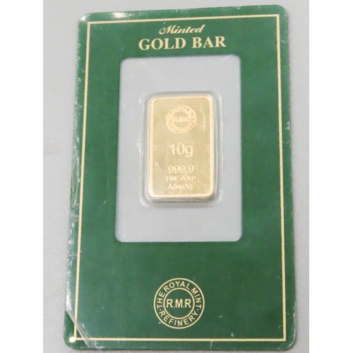 193 - 10 Grams of Fine 999.9 Gold Bar Encapsulated