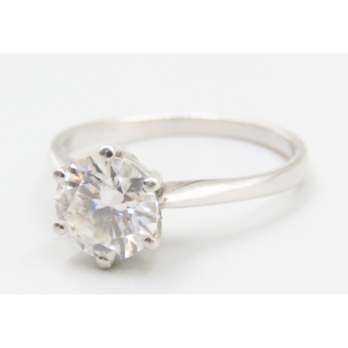 208 - Six Claw Set Diamond Solitaire Mounted in 9 Carat White Gold Ring Size T Total Diamond Carat Weight ... 